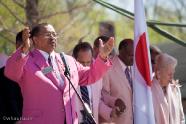 Reverend Ronald Terry prays at the opening ceremony for the 2009 Cherry Blossom Festival in Macon, GA.