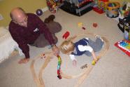 Playing trains with Gramps