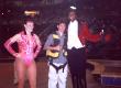 William all geared up for his stunt, poses with the Ringmaster and some buff Russian lady in tights